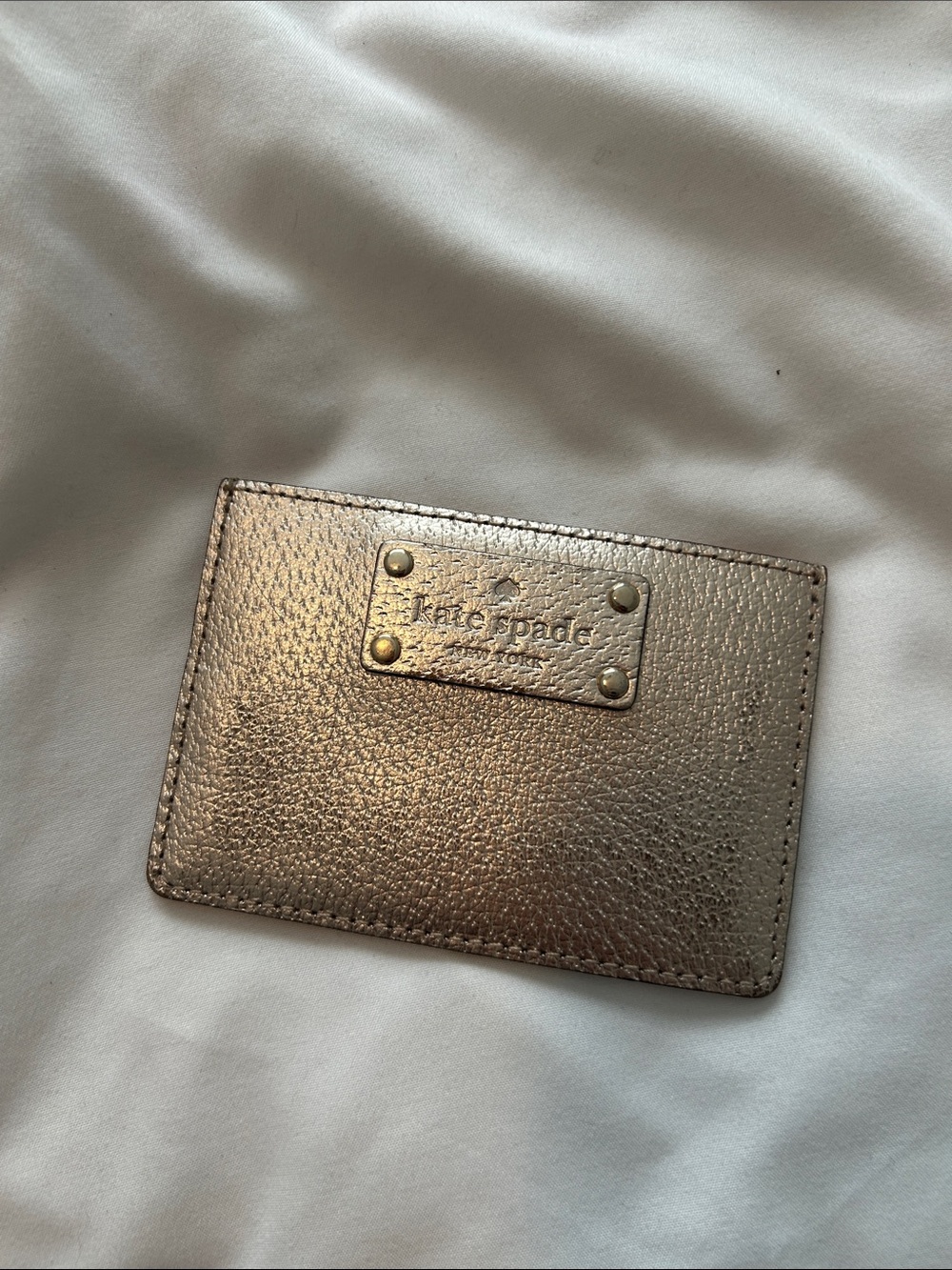 kate spade Metallic Rose Gold Card Slot Wallet